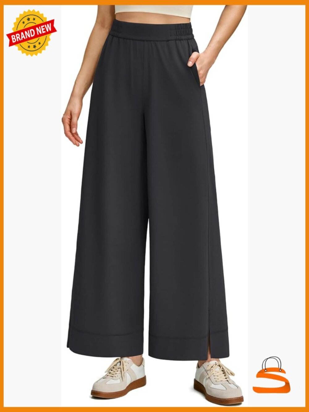 Lightweight Wide Leg Ankle Yoga Pants with Pockets 7/8 Length